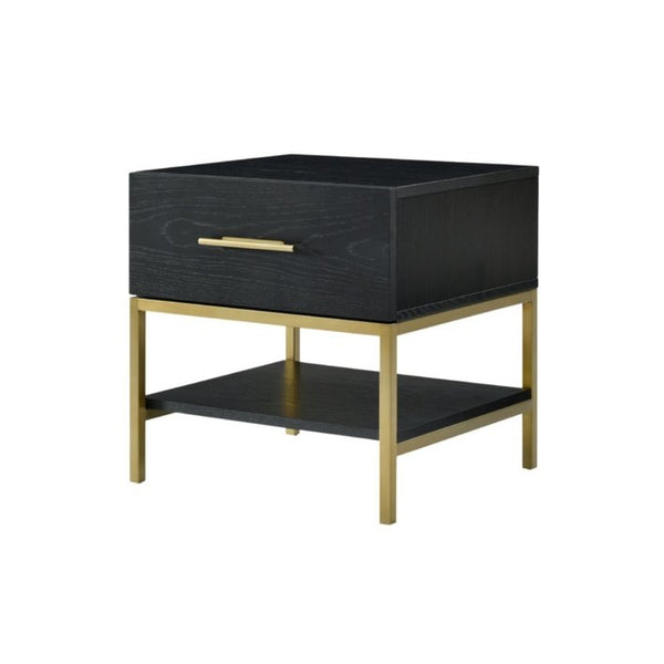 Twenty10 Tulip Single Drawer Bedside in Wenge (Black Stained Oak) - SantoLusso