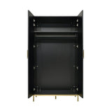 Twenty10 Tulip Wardrobe in Wenge (Black Stained Oak) - SantoLusso