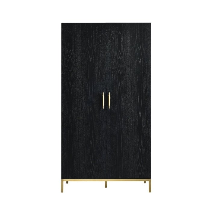 Twenty10 Tulip Wardrobe in Wenge (Black Stained Oak) - SantoLusso