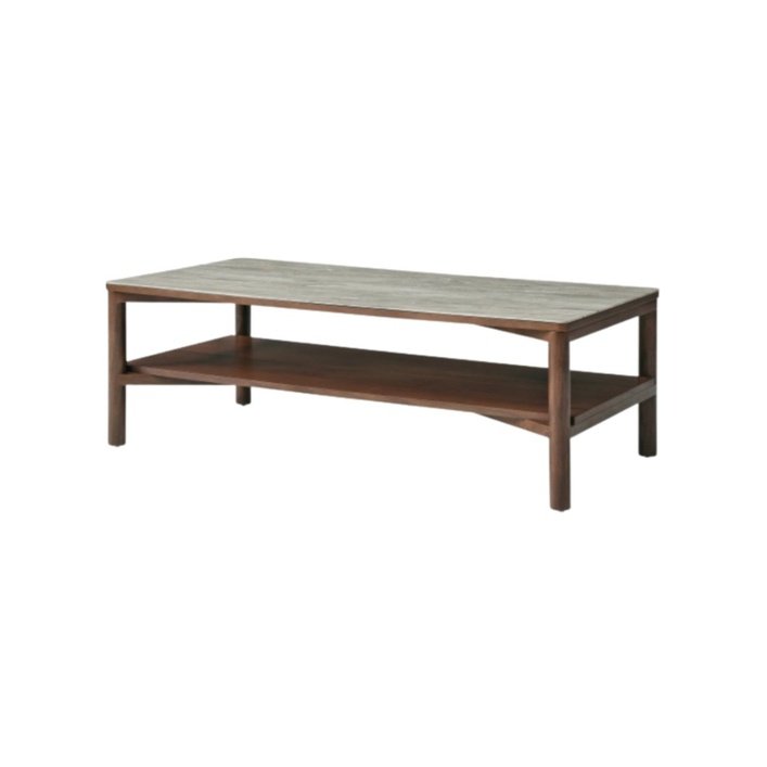 Twenty10 Willow Coffee Table With Shelf in Walnut - SantoLusso