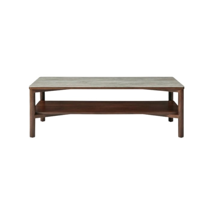 Twenty10 Willow Coffee Table With Shelf in Walnut - SantoLusso